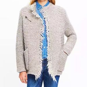 Madewell Fringe Knit Open Cardigan Sweater